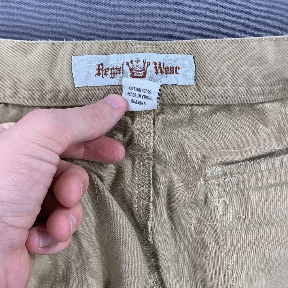 Regal Wear Cargo Shorts Mens 46 Khaki Belted Utility Pockets Y2K Baggy Hip Hop - Picture 13 of 16